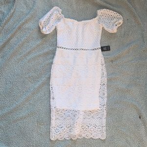 Express white crochet dress xs